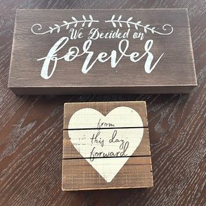 Wooden wedding signs